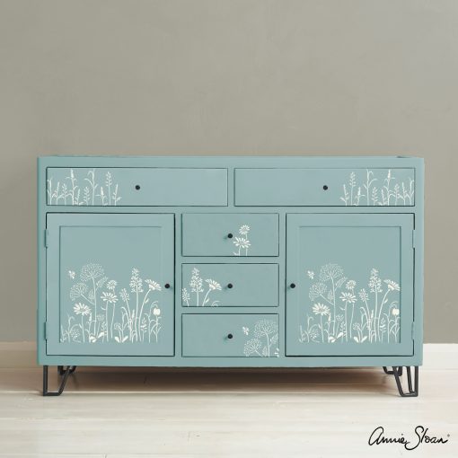 Meadow-Flowers-Stencil-Furniture-Old-White-on-Provence-schablon-annie-sloan-chalk-paint-mobler-vagg