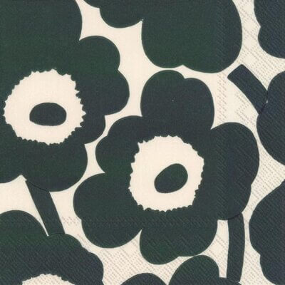 servett-marimekko-unikko-cream green-lunch-middag-kok-bord-buffe-